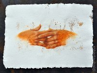 (2013) soffio#4, olio su carta con ruggine, cm 38x50 (2013) breath#4, oil painting on paper with rust, cm 38x50