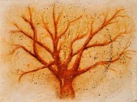 (2015) albero#9, olio, ruggine e resina su carta. (2015) tree#9, oil, rust and resin on paper.