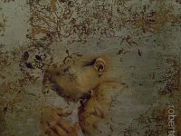 Maternità, olio su lamiera osidata, cm.100x100 Maternità, oil painting on oxidized iron sheet, cm.100x100