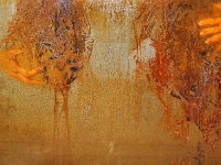 soul#12, olio su lamiera ossidata, cm 90x190 soul#12, oil painting on oxidized iron sheet, cm 90x190
