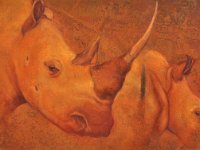 rino-rust, olio su lamiera ossidata, cm 95x37 rhino-rust, oil painting on oxidized iron sheet, cm 95x37