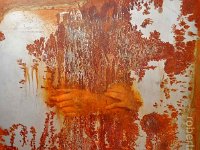rustl#9, olio su lamiera ossidata, cm 90x90 rustl#9, oil painting on oxidized iron sheet, cm 90x90