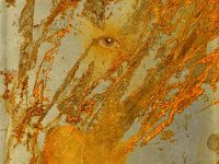 Santa Lucia, olio su lamiera ossidata, cm 22x13 Santa Lucia, oil painting on oxidized iron sheet, cm 22x13