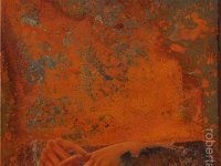 Rust#20, olio su lamiera ossidata, cm 90x90 Rust#20, oil painting on oxidized iron sheet, cm 90x90