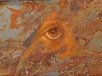 Rust#31, olio su lamiera ossidata, cm 7,7x13,5x2 Rust#31, oil painting on oxidized iron sheet, cm 7,7x13,5x2