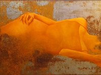 Rust#38, olio su lamiera ossidata, cm 100x200 Rust#38, oil painting on oxidized iron sheet, cm 100x200