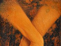 Rust#40, olio su lamiera ossidata, cm 50x22 Rust#40, oil painting on oxidized iron sheet, cm 50x22