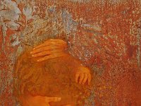 Rust#92, olio su lamiera ossidata, cm 90x90 Rust#92, oil painting on oxidized iron sheet, cm 90x90